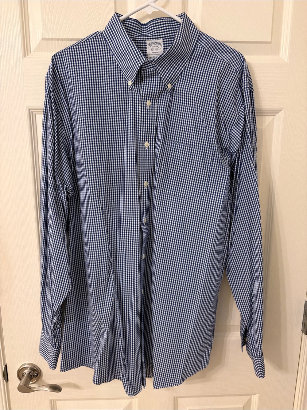 Brooks Brothers Blue and White Gingham Button-Down Shirt
